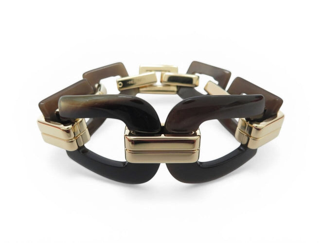 Bracelet Hermès Écuyère - Bracelet en corne de buffle et métal doré 58 Facettes 274427