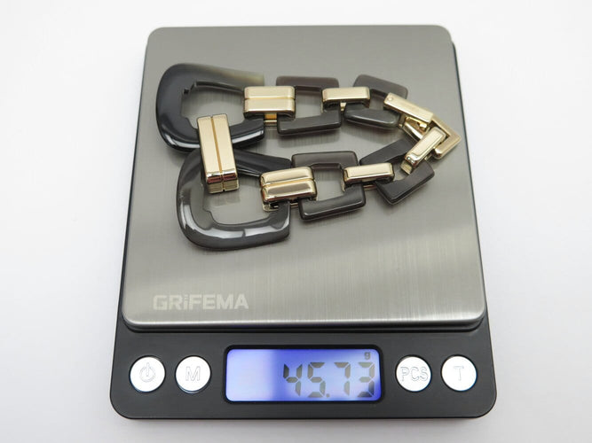 Bracelet Hermès Écuyère - Bracelet en corne de buffle et métal doré 58 Facettes 274427
