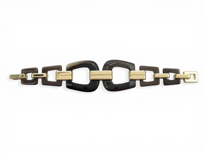 Bracelet Hermès Écuyère - Bracelet en corne de buffle et métal doré 58 Facettes 274427