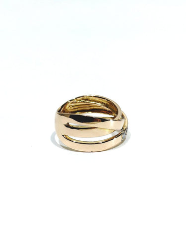 Bague 53 Bague Mouvement - Bague en or rose 18 carats et diamants 58 Facettes 1746688