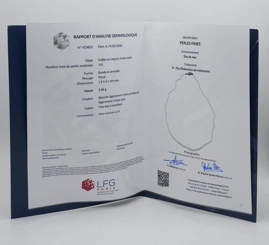 Collier Collier - 161 perles fines avec fermoir en or blanc 18 carats 58 Facettes Juvet