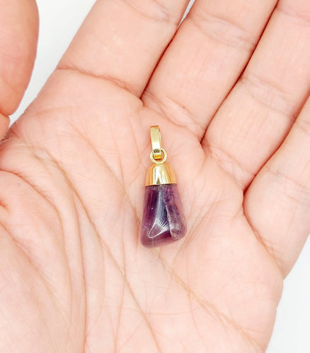 Pendentif Pendentif vintage en or jaune 18k avec galet d’améthyste 58 Facettes A07031