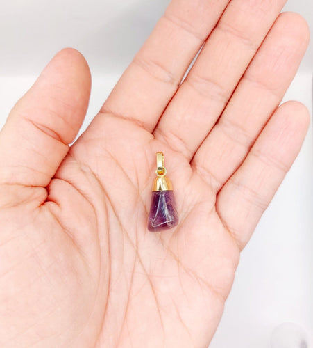 Pendentif Pendentif vintage en or jaune 18k avec galet d’améthyste 58 Facettes A07031