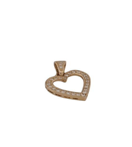 Pendentif Pendentif cœur en or jaune 18 carats et diamants 58 Facettes RV CREATION - 2752918