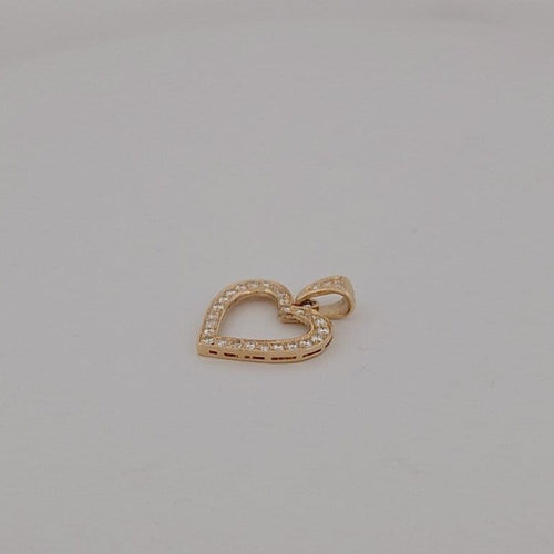 Pendentif Pendentif cœur en or jaune 18 carats et diamants 58 Facettes RV CREATION - 2752918