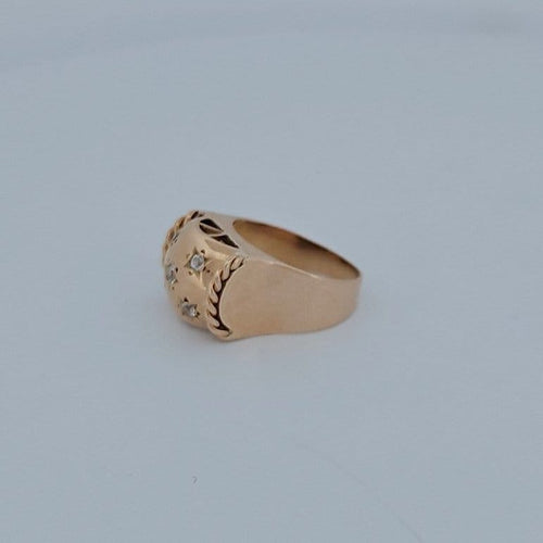 Bague 49 Bague en or rose 18 carats et diamants taille brillant 58 Facettes RV CREATION - 2584664