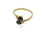 Bague 51 Bague en or jaune 750 ornée de saphirs et diamants 58 Facettes 12076