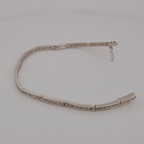 Bracelet Bracelet rivière en or blanc 18 carats et diamants 58 Facettes RV CREATION - 2504642