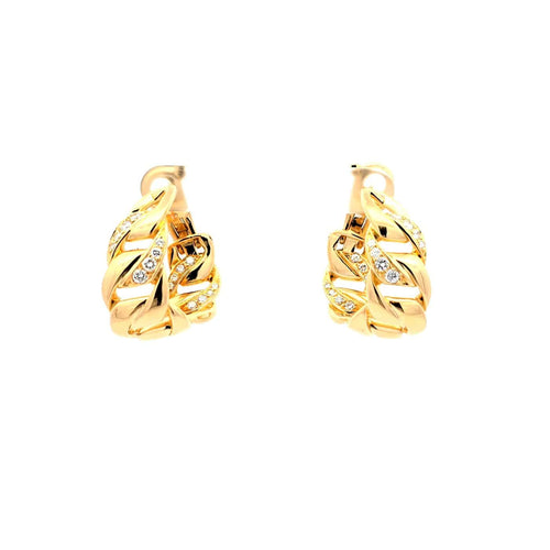 Boucles d'oreilles Cartier Bergame - Boucles d'oreilles clips en or jaune 18 ct et diamants 58 Facettes UN-0809