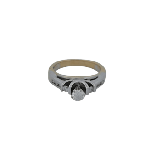 Bague 53.5 Bague - Diamant taille brillant en or jaune et blanc 18 carats 58 Facettes RV CREATION - 3042203