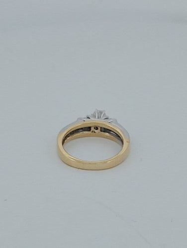 Bague 53.5 Bague - Diamant taille brillant en or jaune et blanc 18 carats 58 Facettes RV CREATION - 3042203