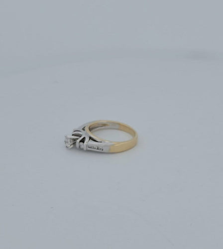 Bague 53.5 Bague - Diamant taille brillant en or jaune et blanc 18 carats 58 Facettes RV CREATION - 3042203
