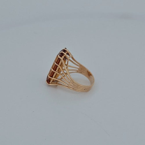 Bague 53 Bague topaze en or rose 18 carats 58 Facettes RV CREATION - 2752760