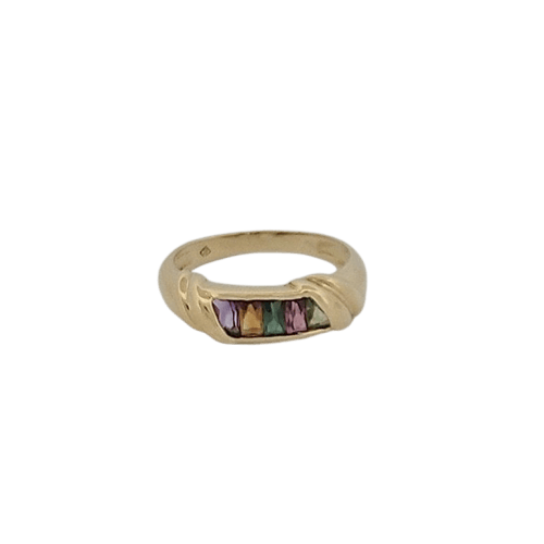 Bague 53 Bague multi-pierres en or jaune 18 carats 58 Facettes RV CREATION - 2584673