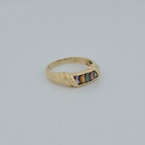 Bague 53 Bague multi-pierres en or jaune 18 carats 58 Facettes RV CREATION - 2584673