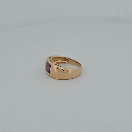 Bague 54 Bague moderne en or jaune 18 carats avec améthyste 58 Facettes RV CREATION - 3042051