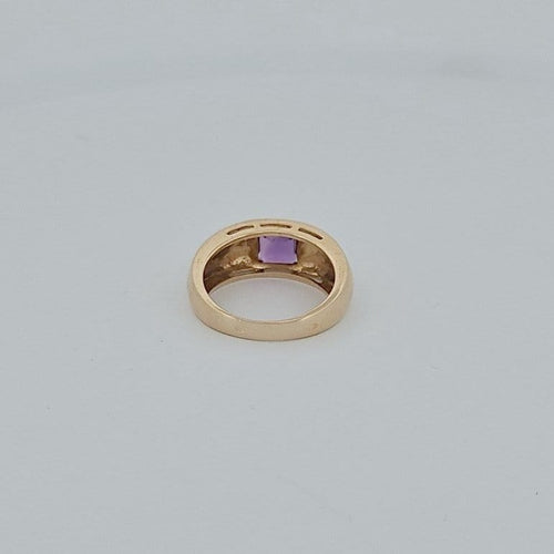 Bague 54 Bague moderne en or jaune 18 carats avec améthyste 58 Facettes RV CREATION - 3042051