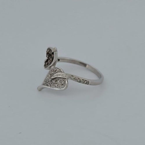 Bague 51 Bague feuille en or blanc 18 carats et diamants 58 Facettes RV CREATION - 3042193