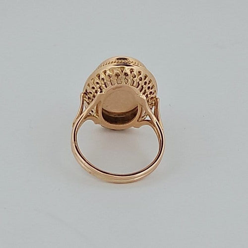 Bague 50.5 Bague opale cabochon en or jaune 18 carats 58 Facettes RV CREATION - 3042053