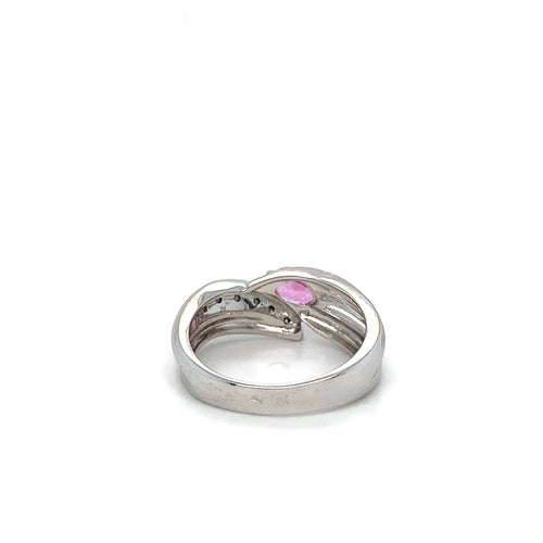 Bague 54.5 Bague en or blanc, saphir rose et diamants 58 Facettes 434741