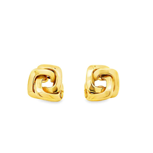 Boucles d'oreilles Boucles d’oreilles clip - Nœud carré géométrique en or jaune 14k 58 Facettes UN-0769
