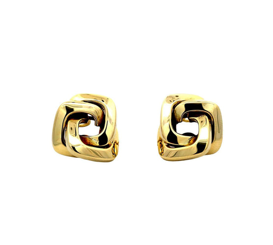 Boucles d'oreilles Boucles d’oreilles clip - Nœud carré géométrique en or jaune 14k 58 Facettes UN-0769