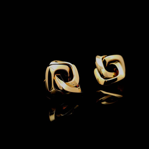 Boucles d'oreilles Boucles d’oreilles clip - Nœud carré géométrique en or jaune 14k 58 Facettes UN-0769
