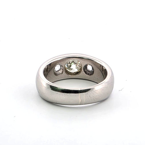Bague 52 Bague bandeau en platine avec diamants taille old mine 58 Facettes 223/26 M