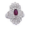 Bague 50 Art déco - Bague en platine 950 avec rubis et diamants 58 Facettes AN635 P26 (0399)