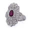 Bague 50 Art déco - Bague en platine 950 avec rubis et diamants 58 Facettes AN635 P26 (0399)