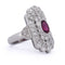 Bague 50 Art déco - Bague en platine 950 avec rubis et diamants 58 Facettes AN635 P26 (0399)