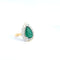 Bague 58 Bague entourage - Émeraude poire 4 ct et diamants en or jaune 58 Facettes UN-0643