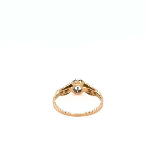 Bague 54.5 Bague solitaire Art déco bicolore en or 750 et diamants 58 Facettes 434761