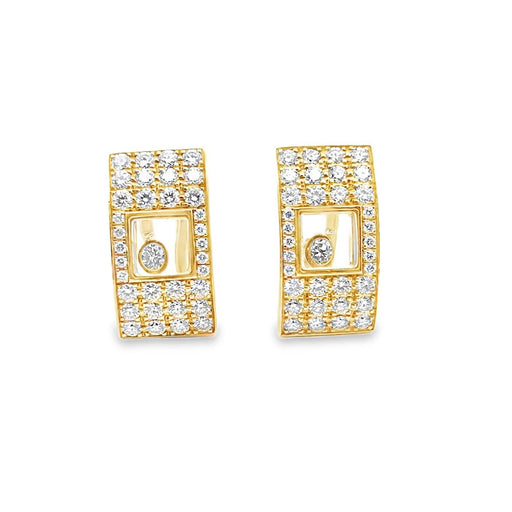 Boucles d'oreilles Chopard Happy Diamonds - Boucles d’oreilles puces en or jaune 18k et diamants 58 Facettes UN-0580