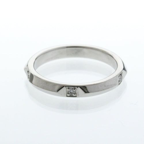 Bague 50 Tiffany & Co. True Band - Bague en platine avec 5 diamants 58 Facettes ikcm17f4gg