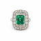 Bague 54 Bague Art déco - Émeraude colombienne et diamants en or blanc 18k 58 Facettes 50447