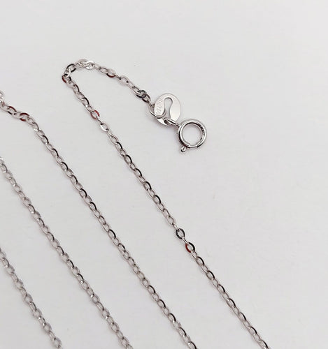 Collier Chaîne - Chaîne fine vintage en or blanc 18 carats, maille forçat 58 Facettes A07033