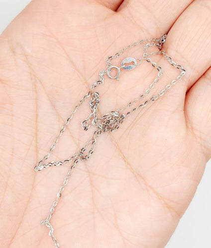 Collier Chaîne - Chaîne fine vintage en or blanc 18 carats, maille forçat 58 Facettes A07033