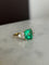 Bague 54 Bague en or jaune 18K avec émeraude colombienne et diamants 58 Facettes 259
