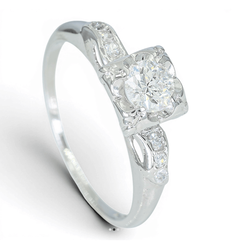 Bague 54 Bague solitaire en or 14K avec diamant 0,54 ct 58 Facettes AF52