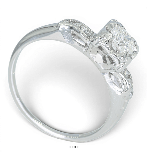 Bague 54 Bague solitaire en or 14K avec diamant 0,54 ct 58 Facettes AF52