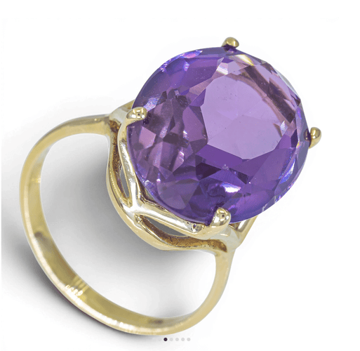 Bague 52 Bague en or 14K avec améthyste 12,86 ct 58 Facettes AT41