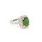 Bague 53.5 Bague pompadour en or gris 18 carats avec tsavorite et diamants 58 Facettes B376