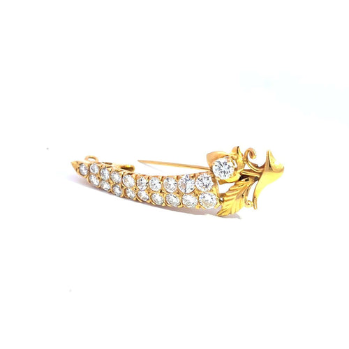 Broche Broche vintage en or jaune 20 ct et diamants 58 Facettes 0000484