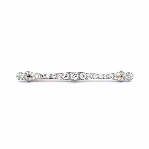 Broche Art déco - Broche barrette en or blanc 14K et diamants 58 Facettes 60024056