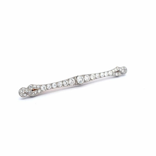 Broche Art déco - Broche barrette en or blanc 14K et diamants 58 Facettes 60024056