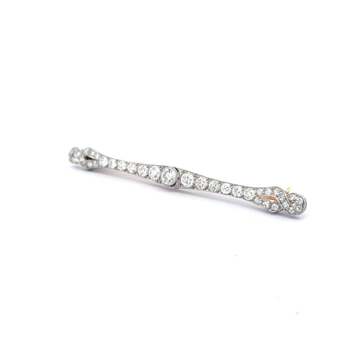 Broche Art déco - Broche barrette en or blanc 14K et diamants 58 Facettes 60024056