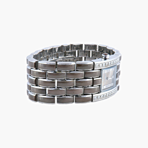 Montre Chaumet Khésis - Montre manchette en acier, diamants 58 Facettes BO/140013