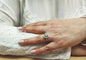 Bague 54 Bague marguerite émeraude et diamants en or blanc 18K 58 Facettes BAG.MARGT.EM.ARC-FA.65