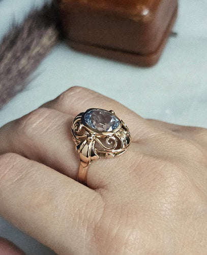 Bague 56 Bague cocktail spinelle Verneuil en or rose 14 carats 58 Facettes 512